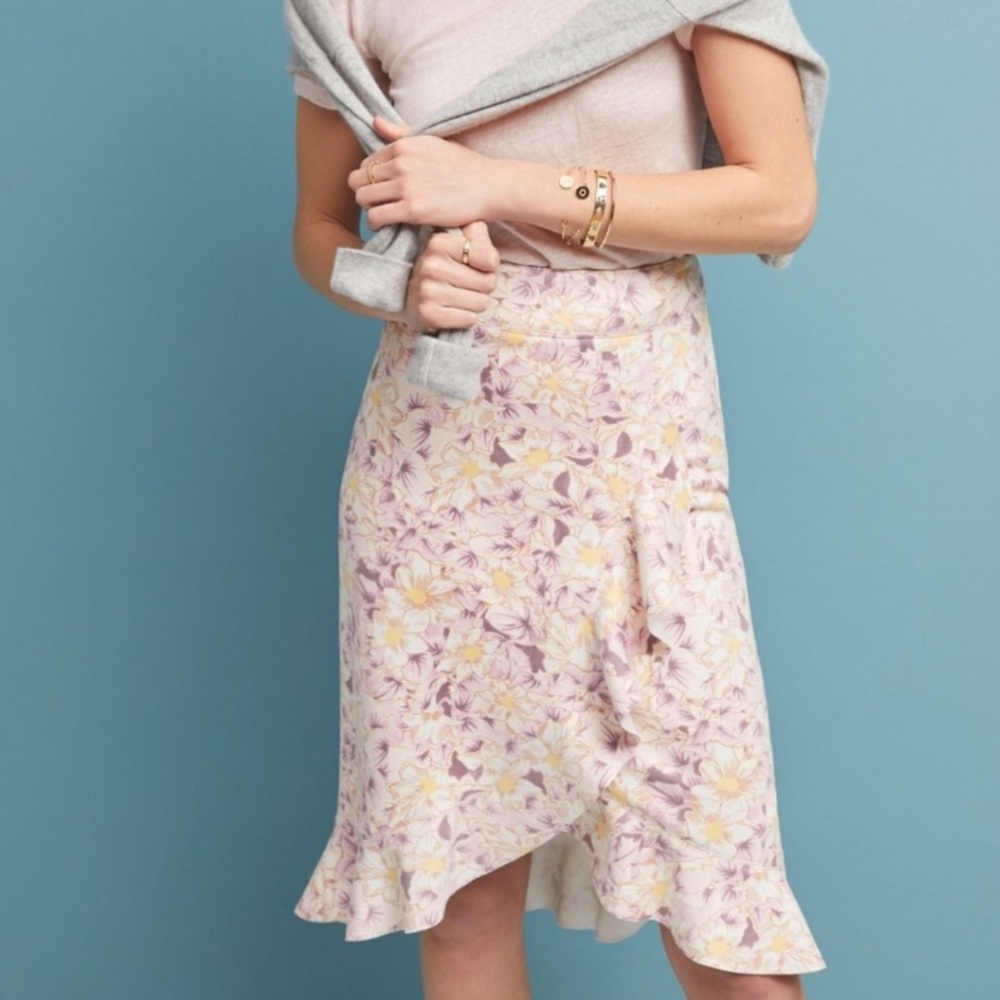 Anthropologie Skye Ruffled Skirt Size 12 New With Tags Medium